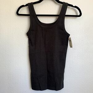 NWT Aerie Ribbed Scoop Neck Tank Top in Charcoal Gray